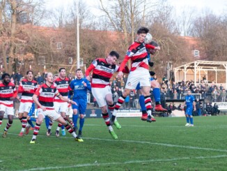 Topspiel zwischen dem TSV Sasel und Altona 93: das letzte Aufeinandertreffen entschied der AFC für sich. (Spielszene; Lobeca/Seidel)